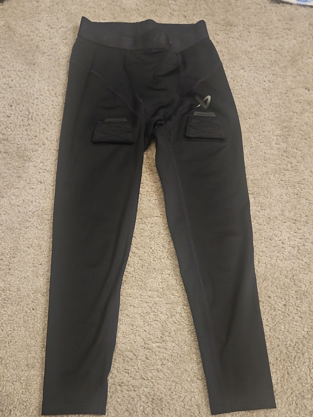 Bauer Women's Black Protective Hockey Tights with Thigh Velcro on front and back